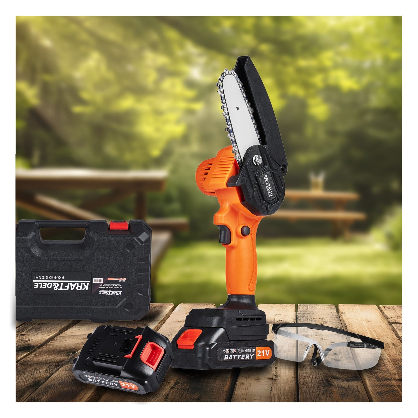 Ensemble Tronçonneuse électrique 2X batterie  4" 21V