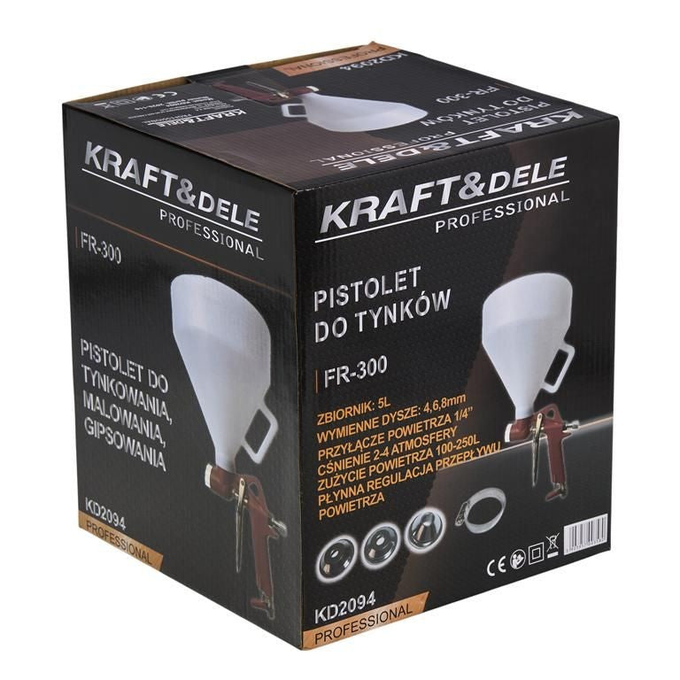 Pistolet à plâtre 5L + 3 buses