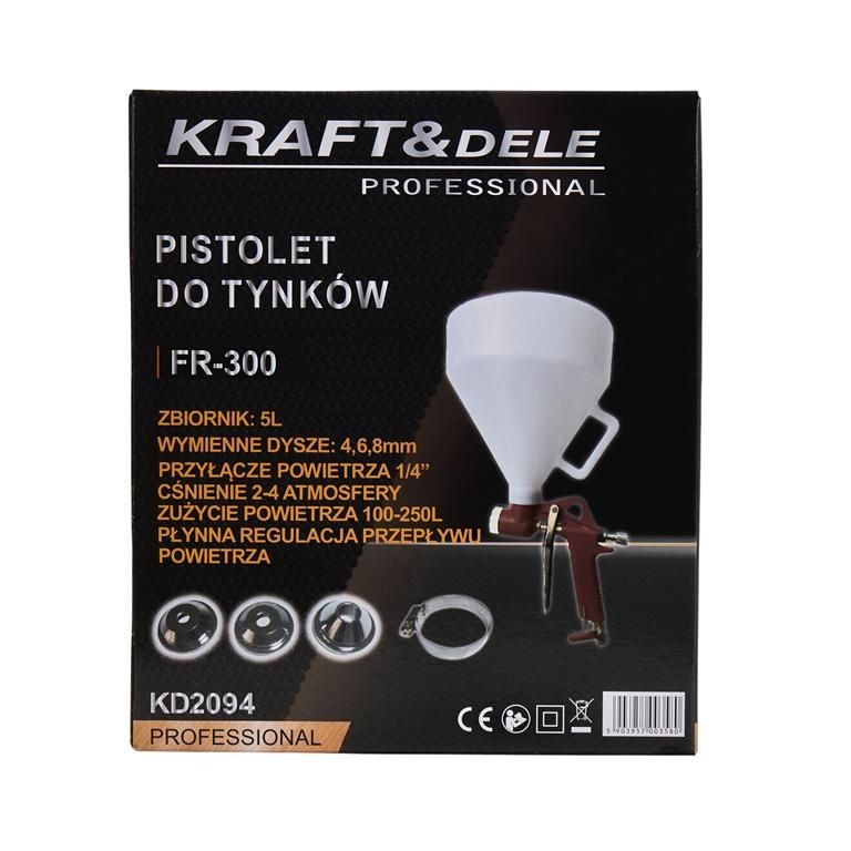 Pistolet à plâtre 5L + 3 buses