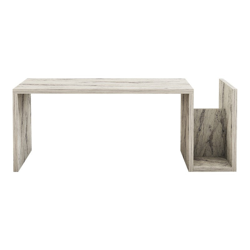 Table basse marbre blanc gris 86,8x50x32,4 cm