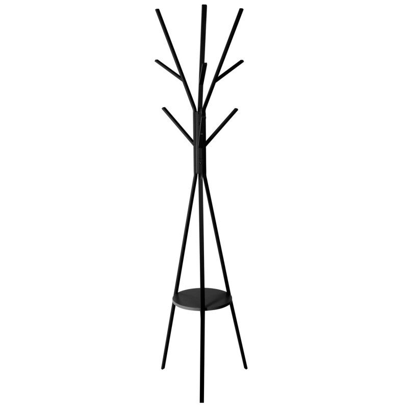 Porte manteaux 9 tiges métal noir 44,8 x 40 x 180 cm