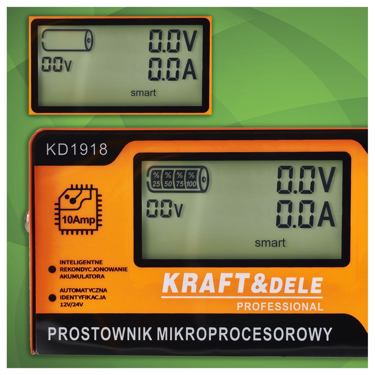 Chargeur de batterie auto REDRESSEUR À MICROPROCESSEUR 10AMP 12/24V