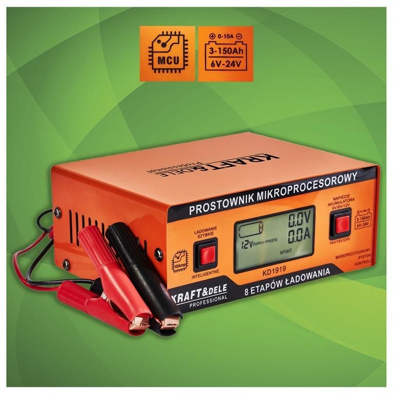 Chargeur de batterie REDRESSEUR À MICROPROCESSEUR 10 A 6/8/12/14/16/24 V