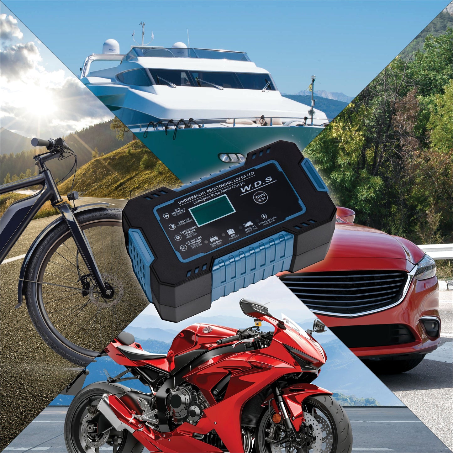 Chargeur de batterie Redresseur universel 12V / 6A