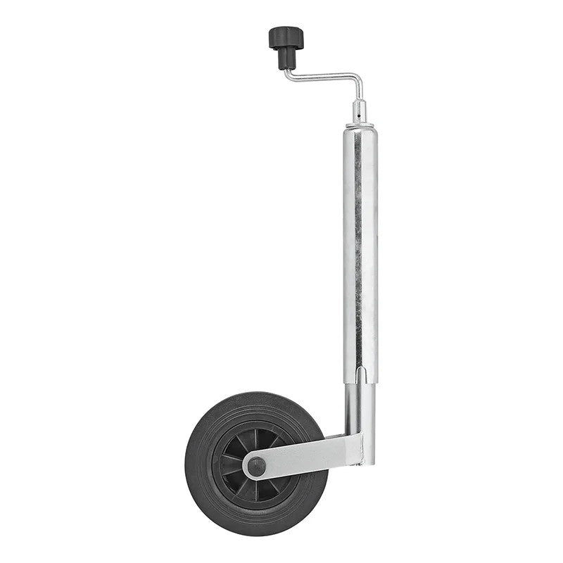 Roue jockey 48 mm jante plastique avec pneu caoutchouc 200 x 50 mm et fonction de freinage