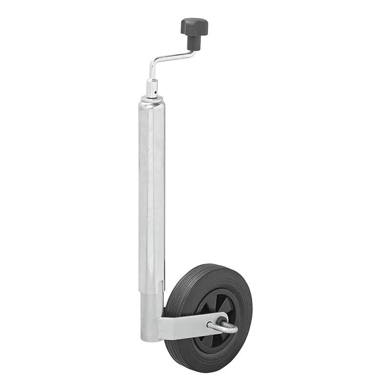 Roue jockey 48 mm jante plastique avec pneu caoutchouc 200 x 50 mm et fonction de freinage