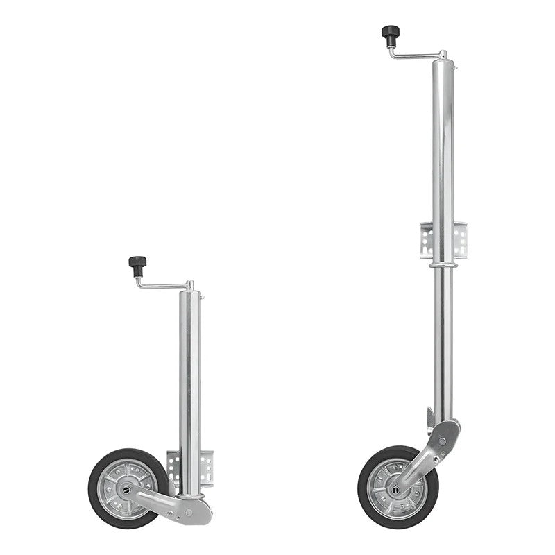 Roue jockey 570/60 mm jante métal grande avec pneu caoutchouc 220 x 65 mm pliable 300 kg