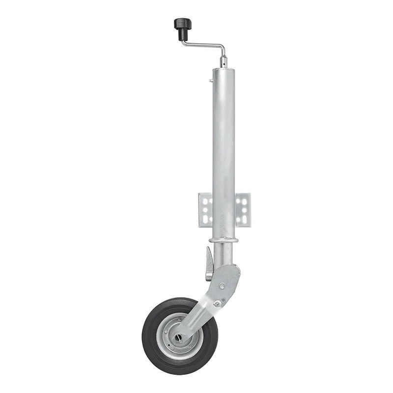 Roue jockey 60mm jante métal avec pneu caoutchouc 200x60mm pliable