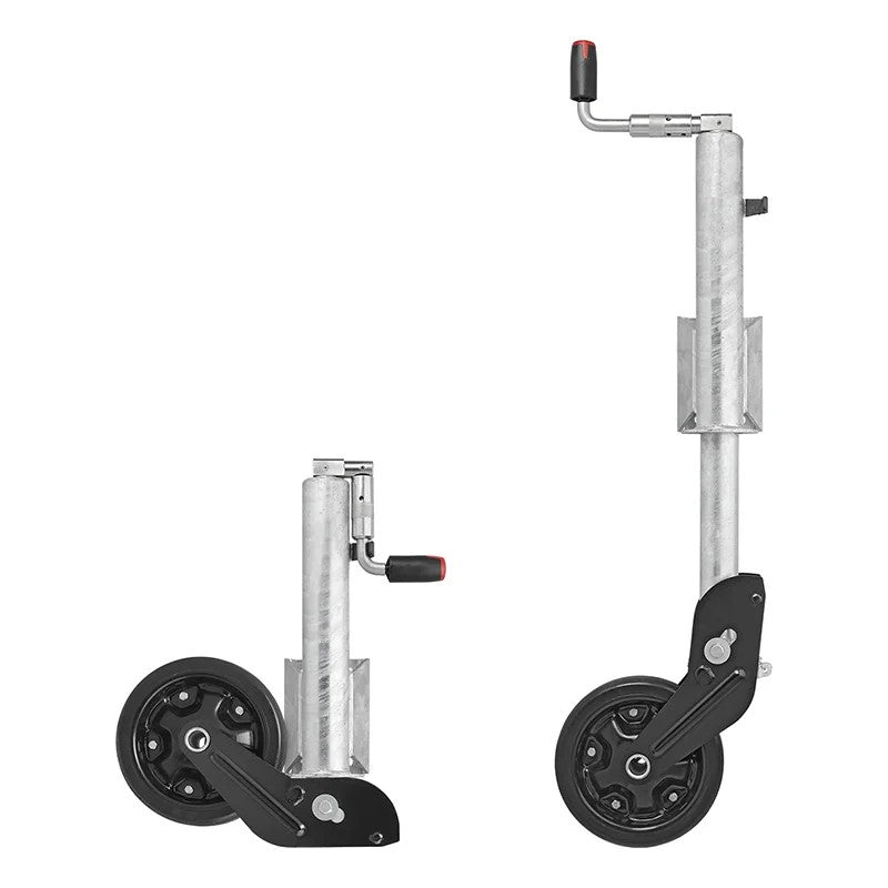 Roue jockey 73 mm jante métal avec pneu caoutchouc 260 x 65 mm pliable 800 kg