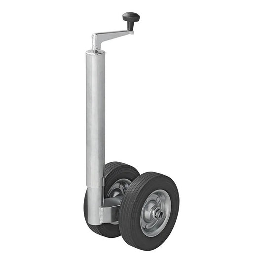 Roue jockey double 48 mm avec pneus en caoutchouc solide 200 x 50 mm