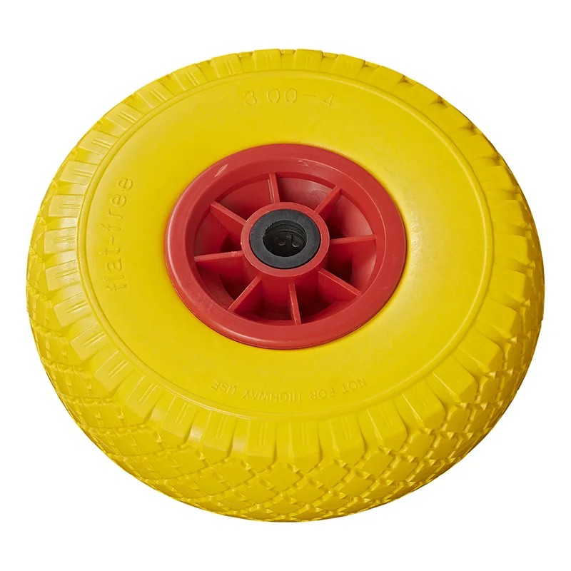 Roue PU avec jante plastique 10" 3.00-4