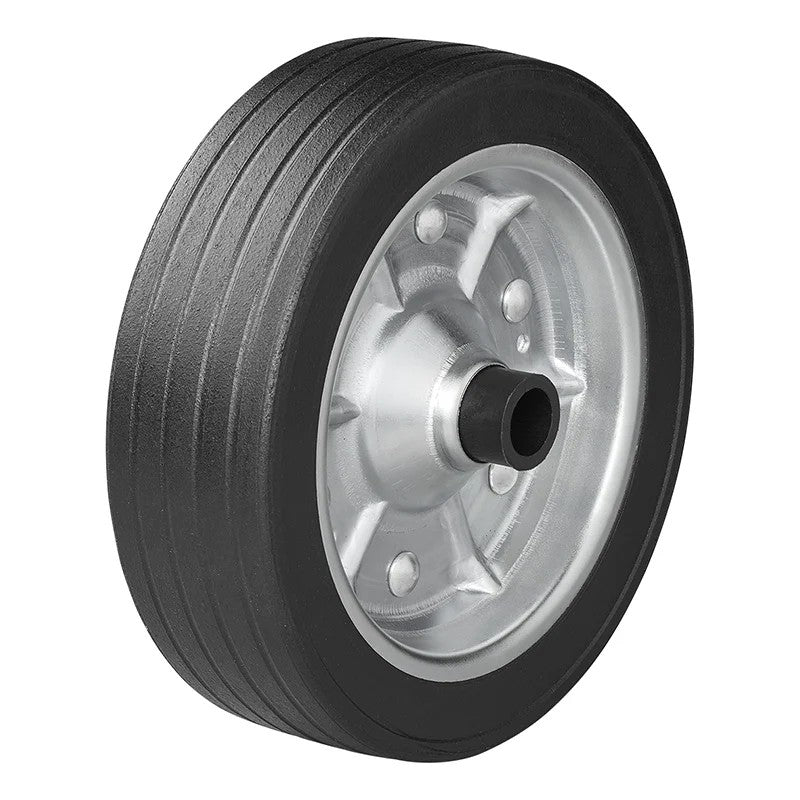Roulette roue jockey jante métal grande avec pneu caoutchouc 220 x 65 mm 300 kg