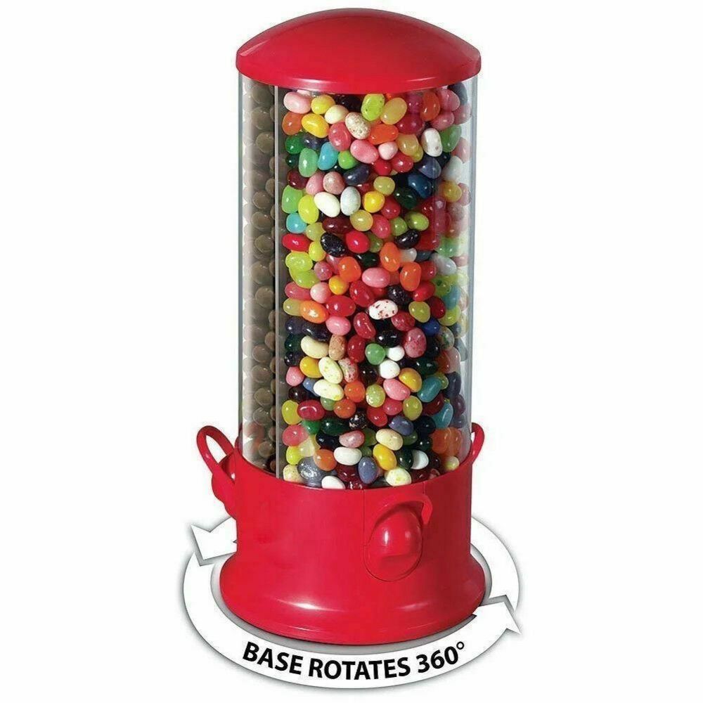 Distributeur de bonbons Alpina à 3 compartiments - sur base rotative  29 x 13 cm