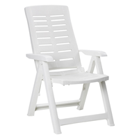 Transat Fauteuil Pliant. Couleur: Blanc 60x61x109cm