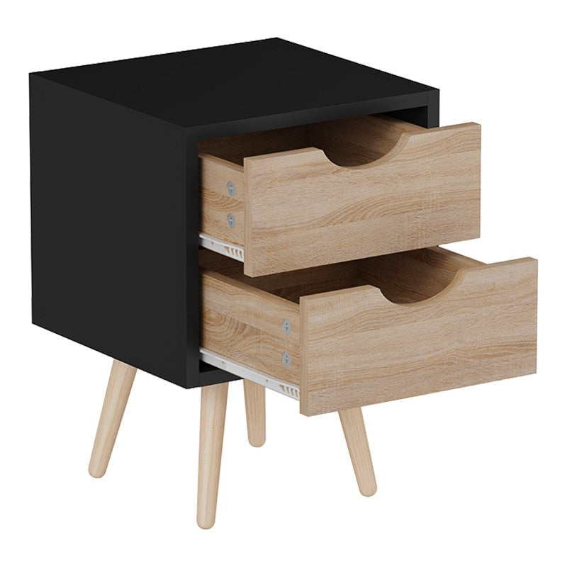 Table de chevet bois noir marron  29,7x29,7x45 cm