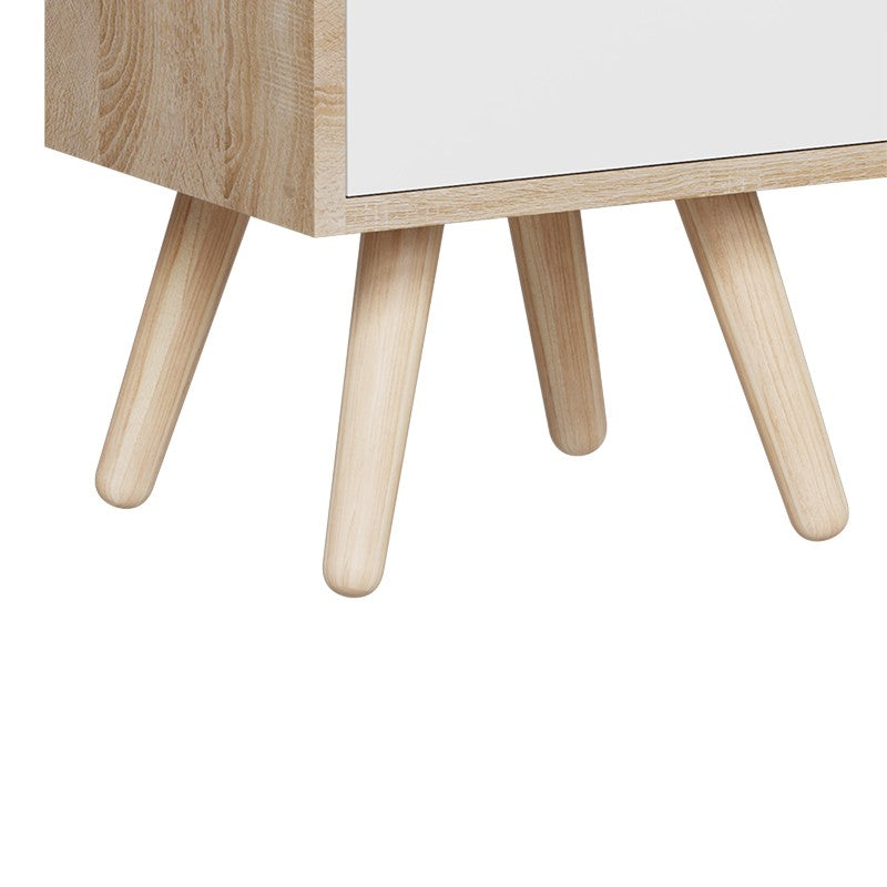 Table de chevet en bois  marron blanc 29,7 x 29,7 x 45 cm