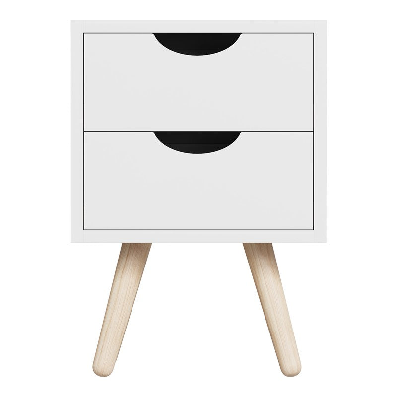 Table de chevet en bois  blanche 29,7x29,7x45 cm