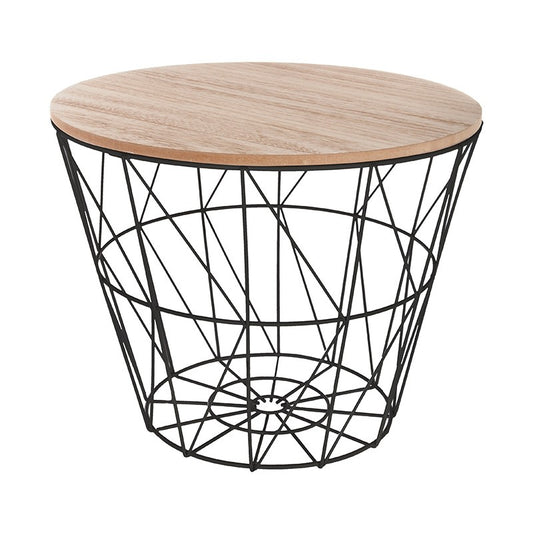 Table basse d'appoint Jacot en chêne-noir D38x30,5cm
