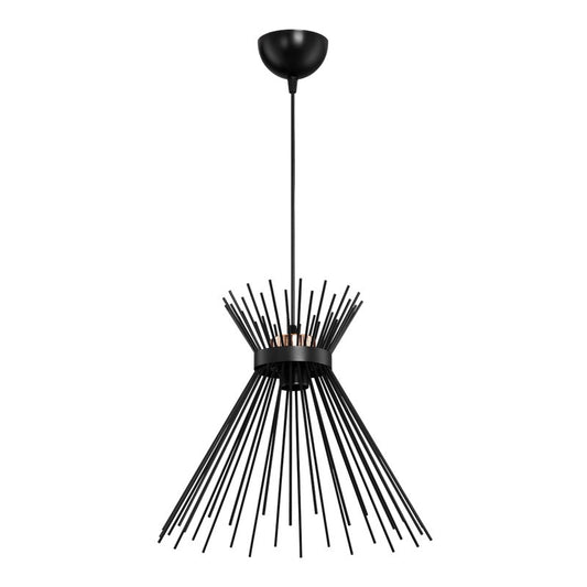 Suspension luminaire plafonnier métal abat jour noir 20x33 cm