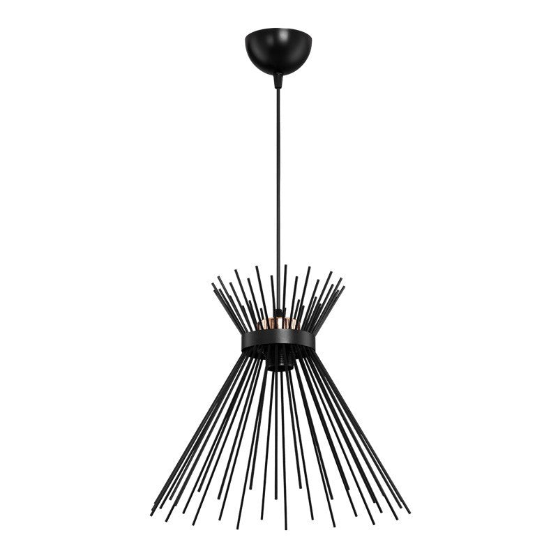 Suspension luminaire plafonnier métal abat jour noir 20x33 cm