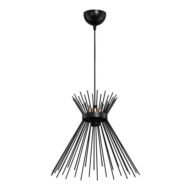 Suspension luminaire plafonnier métal abat jour noir 20x33 cm