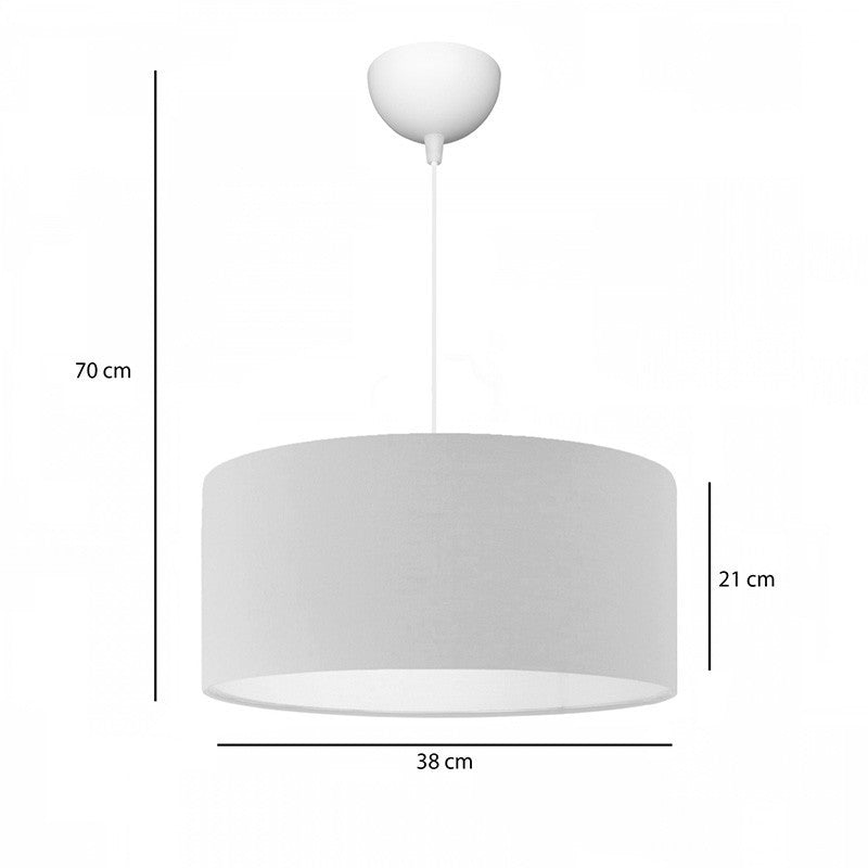 Suspension luminaire plafonnier abat jour crème 38x21 cm