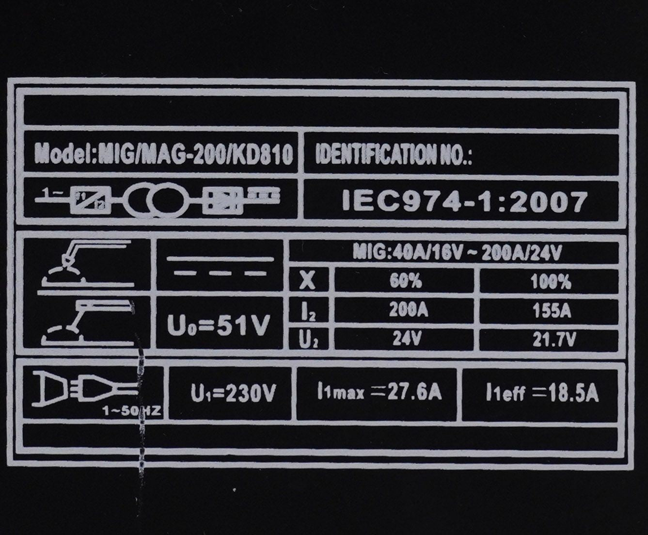 Machine à souder à onduleur MIG/MAG 200A