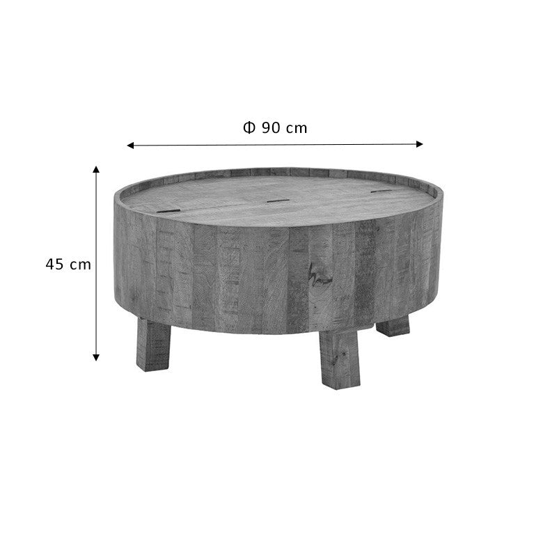 Table basse  bois de manguier massif naturel 90x45cm