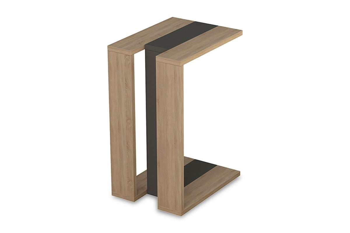 Table d'appoint chêne-anthracite 40x30x57cm