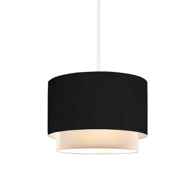 Suspension luminaire plafonnier abat jour noir 30x20 cm