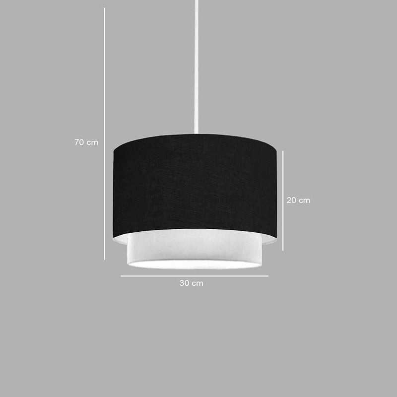 Suspension luminaire plafonnier abat jour noir 30x20 cm