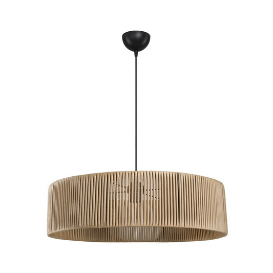 Suspension luminaire plafonnier E27 abat jour bois 55x20 cm