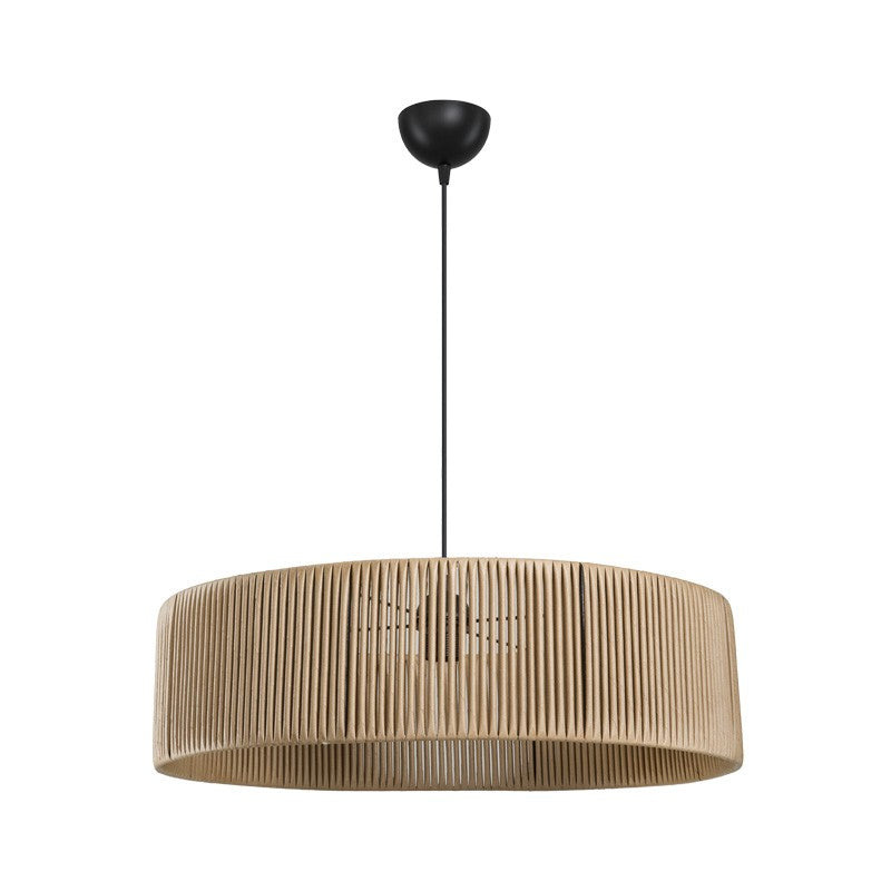 Suspension luminaire plafonnier E27 abat jour bois 55x20 cm