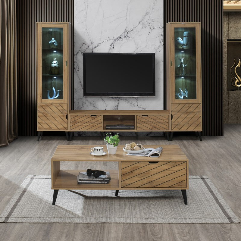 Table basse bois mélamine Sonoma 120 x 60 x 41,6 cm