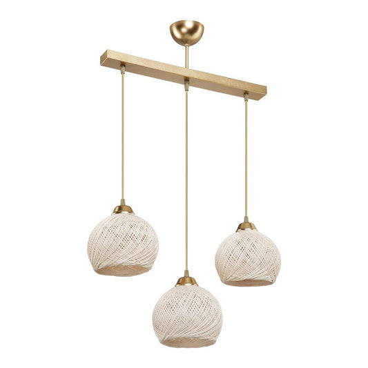 Suspension luminaire plafonnier trois lumières doré 50x18x85 cm