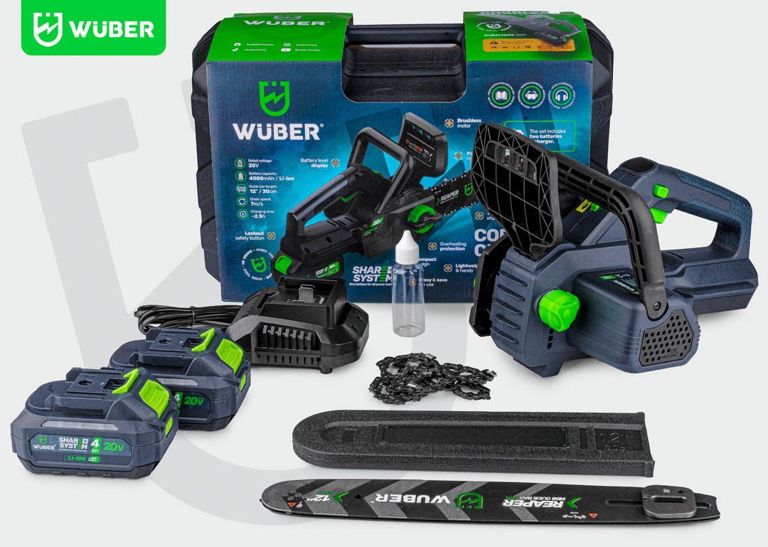 Tronçonneuse  sur batterie  sans fil + 2 batteries  Wuber