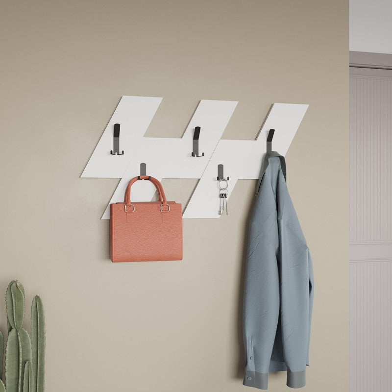 Porte manteau mural blanc 75,2x1,8x45,3 cm