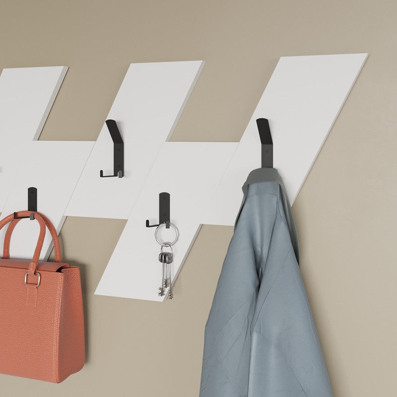 Porte manteau mural blanc 75,2x1,8x45,3 cm