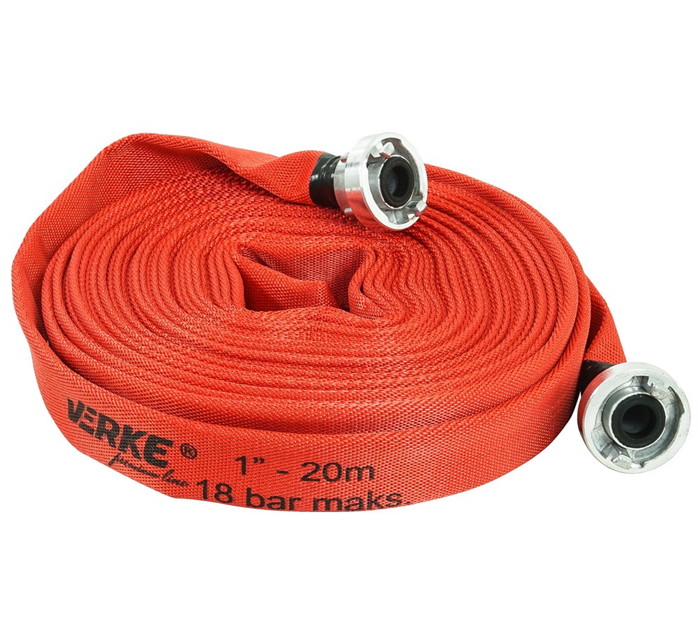 Tuyau d'incendie 1" x 20 m 18 bar avec raccords