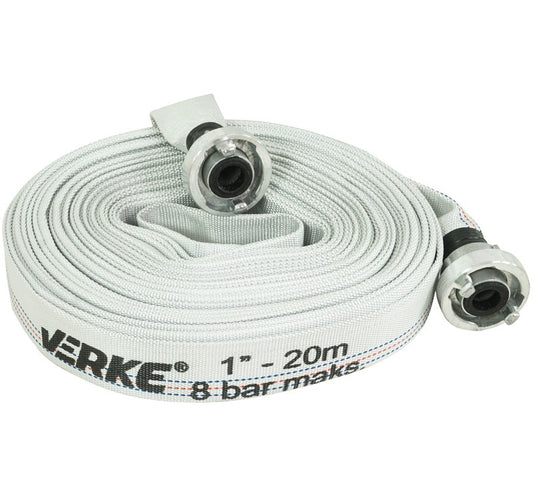 Tuyau d'incendie pompe 1" x 20 m avec raccords