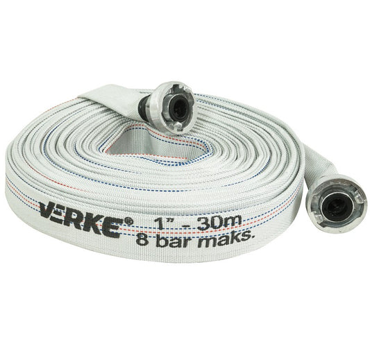 Tuyau d'incendie pompe 1" x 30 m avec raccords