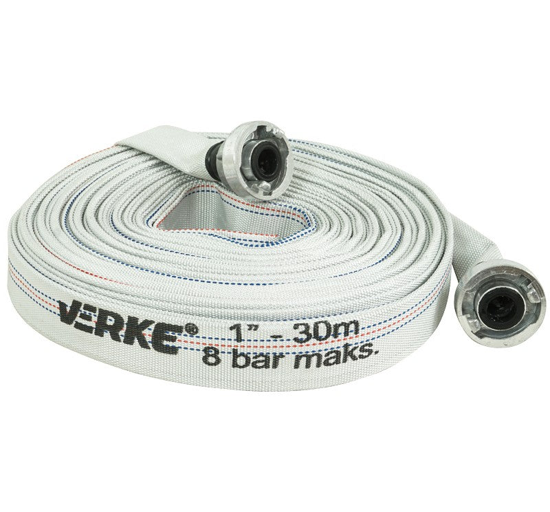 Tuyau d'incendie pompe 1" x 30 m avec raccords