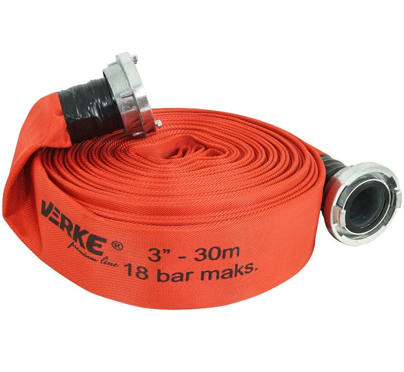 Tuyau d'incendie pompe  3"x30 m 18 bar avec raccords